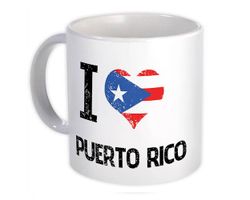 Xpgifts Gave krus: Jeg elsker Puerto Rico Heart Hvid