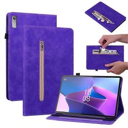 Yhteensopiva Lenovo Tab P11 Gen 2 -tablettikotelon kanssa PU-nahkajalusta vetoketjullinen taskukorttipaikka Smart Cover Violetti