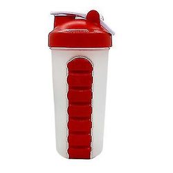 Hmwyv Hmwy-udendørs Bærbar Pill Cup Ryster Cup 700ml Sports Water Cup med rustfrit stål Ball(23 * 8,5 *