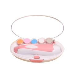 Zhuopai Sikker elektrisk baby negletrimmer neglefilsæt Pink