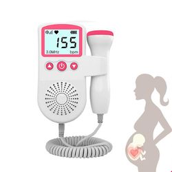 Graviditet Baby Føtal Lydpulsdetektor 3,0mhz Doppler Føtal pulsmåler Hjem Lcd-skærm Ingen stråling