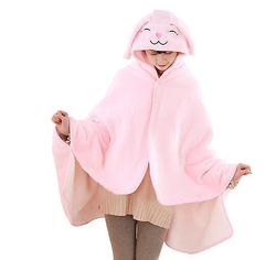 Handuo Poncho Tæppe Super Soft Comfy Plys Wearable Fleece Tæpper Gave til alle, Pink Thick