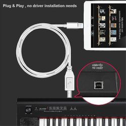 POTATO Lightning-tyypin B Midi-näppäimistömuunnin USB 2.0 -kaapeli iPhone 7 8 X iPadille