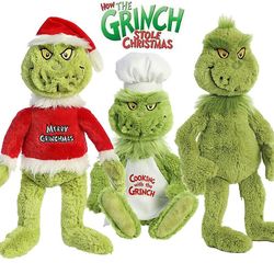 unbrand 40cm Hot sjeldne Christmas Grinch plysj dukke myke utstoppede leker Xmas Teddy Kids Gift B