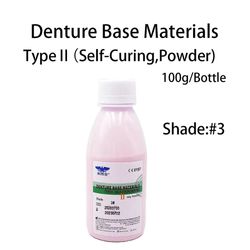 Eccpp Selvherdet protese Base Materialer Dental Akryl Harpiks Pulver Bio-Shade Syntetisk SND PMMA Lab tekniker Laboratorieprodukter Skygge 3