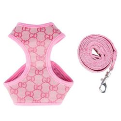 Zhuopai Pet bryst og ryg hund snor gå ud krave snor selesæt sæt Pink GD S