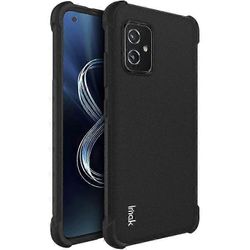 SML Imak Four Corners Airbag Design mattapintainen Sandy Feel Tpu -puhelinkotelo näytönsuojalla Asus Zenfone 8 Zs590ks: lle Matte Black