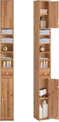 SoBuy massiivipuinen kylpyhuoneen korkea kaappisäilytyskaappi 20cm leveä, BZR34-SH Luonnollinen