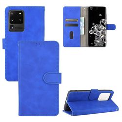 Etui til Samsung Galaxy S20 Ultra Cover Premium læder med kortholder Flip Folio magnetisk etui etui - sort Blå
