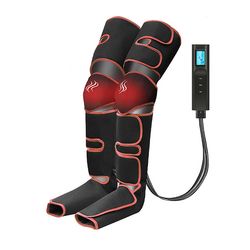 Muggyz Benmassager med luftkompression til cirkulationsmuskler Slap af fødder Lår Sequentiel massageapparat Håndholdt controller Rød-USB