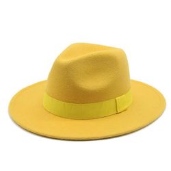 Hatut naisille Fedora Naiset Hattu Miehet Klassinen Panama Muodollinen mekko Kirkko Häät koristele Naiset Talvihattu Sombreros de Mujer keltainen 5...