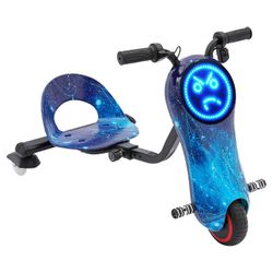 180W Lasten sähköinen ajoskootteri säädettävä pituus Drift Trike Tähtitaivaan sininen