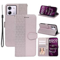 Xiaomi Poco M7 Pro 5G -kotelolle naarmuuntumista estävä liitos painettu rombinahkainen puhelimen kansi - Rose Go Monivärinen Rose Gold