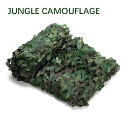 KamuflasjeNett Militær Hær Trening Telt Skygge Utendørs Camping Jakt Shelter Skjul Netting Bil Dekker Hage Bar Dekorasjon JUNGLE CAMOUFLAGE4m x 5m