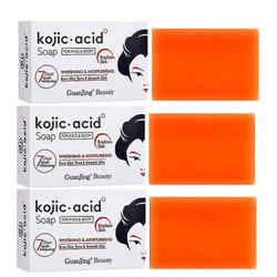 findstellarzone 1-3stk ekte kojic acid såpestykker hud lightening bleking 3pcs