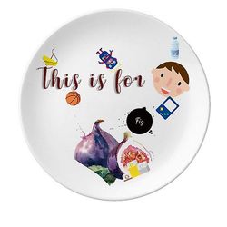 Fig Fruit Velsmagende sund akvarel Søn Dessert Plate Dekorative Porcelæn 8 tommer Dinner Home