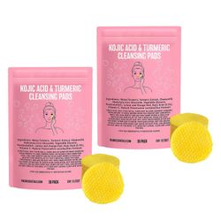 Kurkuma kasvojen puhdistustyynyt naisille, syväpuhdistus ja kuorinta, hellävarainen Kojic &; kurkumiini kasvojenhoitotyynyt 60pcs