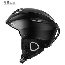 Udendørs professionel sikkerhed skiløb hjelm voksen integreret støbt Skiløb Snowboard Skateboard Snow Ski Hjelm til motorcykel Mat sort L(58-61CM)