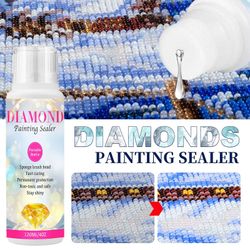 Gaoguang Diamond Art Painting Sealer 1 Pack 120ml 5d Diamond Art Painting Art Lim med svampehoved Hurtig tørring Undgå at falde af Hvid