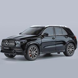 1:24 GLE 350 450 SUV Alloy Car Model Diecast Metalli Leluajoneuvot Automalli Simulointi Ääni ja valo Kokoelma Lasten lahjat Leluautot Musta