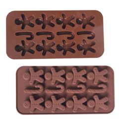 Varychmoo Jul Snemand Krykke Silikone Chokolade Mold Wax Melt Cake Cube Tray Mold