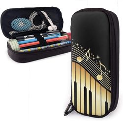 Kerota Nahkainen penaali Romaani Nuottitulosteet Kynäkotelo Hauska Suurikapasiteettinen kynäkotelo Kestävä suurikapasiteettinen laukku tytöille Col...