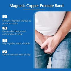 Magneettinen kuparinen eturauhasnauha Magneettinen kuparinen eturauhasnauha parantaa verenkiertoa Miesten muotirannekoru Lievittää eturauhasen vaiv...