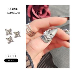 Manicure Zircon smykker Pearl Luksus Palace Mørk barok neglebjørn Dekoration 18416