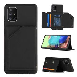 Gangxun Sag til Samsung Galaxy A71 4g Vintage Cuir Cover Læderetui Kofanger - Noir