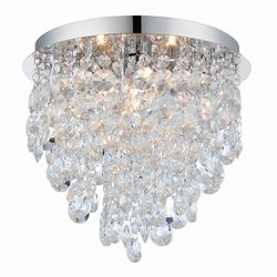 Endon Collection Lighting Kristen 3 Light Badeværelse Flush Loft Light Chrome, Klar Krystal Detalje IP44, G9