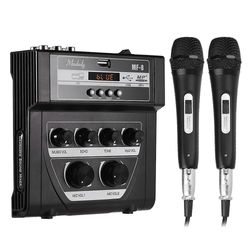 Allbestlife Muslady Mf-8 Mini Sound Audio Mixer Stereo Echo Mixers Dual Mic Indgange sort eu plug
