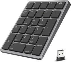 Trådløst genopladeligt numerisk tastatur 26 taster Slankt numerisk tastatur med Mini USB-modtager Bærbar finansiel regnskabsblok til bærbar computer