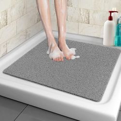 Luistamaton suihkumatto, 60 * 60cm, pehmeä mukavuus turvakylpymatto tyhjennysrei'illä, PVC-hierontasuihkumatto kosteille alueille, nopea kuivuminen
