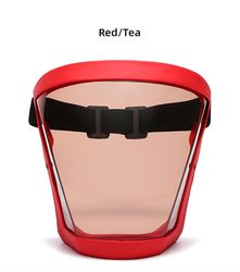 Fuld ansigtsmaske Cykling Sports Sikkerhed Beskyttende Transparent Shield (Red Frame Tea Slices) Rød