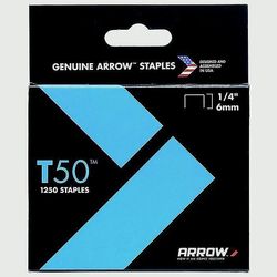 Arrow T50 Staples (pakke med 1250) Sølv 6mm