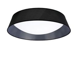 Inspired Lighting Nordica Flush Loft, 9 Lys E27, Cylindrisk 90 cm, hvid akryl med sort skygge