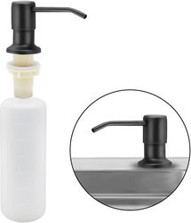 Saippua-annostelija tiskialtaalle, 350ML keittiön ruostumattomasta teräksestä valmistettu sisäänrakennettu pesuaineannostelija, uudelleentäytettävä...