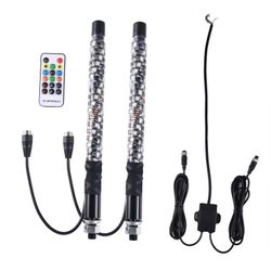 Valaistu antenni ruoskat Kierrelamppu Lipputanko Antenni ruoskat RGB LED ruoskat Valo Monivärinen 30cm