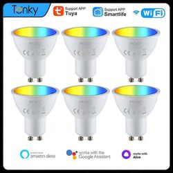 Tuya WiFi Smart LED GU10 -polttimot RGBW C+W Valkoinen 5 W:n himmennettävät lamput Älykodin ohjaus Toimii yhdessä kuten kuvassa näkyy