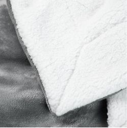 Handuo Lam Uldne Tæppe Dobbeltsidet Velvet Bed Blanket Microfiber Fluffy tæppe til seng eller sofa grå 127*152cm