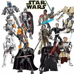DUqi 24cm lelu rakennuspalikka elokuva Star Wars Brick Action Figurine Manuaalinen Nivel Siirrettävät lapset Kokoonpano Suuri nukkemalli Lapset KSZ...