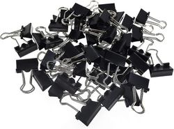 72stk bindebindsclips, 15mm sort kontorpapirclips, foldback-clips klemmebindgave