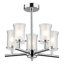 Dar Lighting Elba Semi Flush Loft Lys Poleret Krom IP44, 5x G9