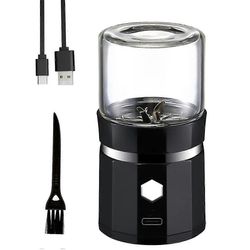 Mini sähköhiomakone kannettava vaniljahiomakone USB ladattava mylly puhdistusharjalla teetä varten Rosmariini gx20241205252 Musta