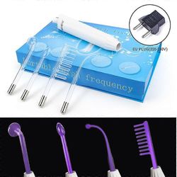 violetti korkeataajuinen kasvokone hiuksille kasvojen sähköhoitosauva argonhoito akne ihon hiustenhoitotyökalu kauneuslaite EU-pistoke - violetti säde