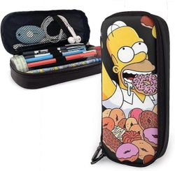 Simpsonit Homer ja hänen donitsit nahkainen kynäkotelo Penaali Paperitavaralaukku Toimisto Kannettava säilytys
