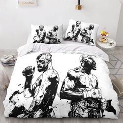 GENBAK UFC pussilakana, 3D Fighter vuodevaatteet MMA peittopäälliset, mikrokuituliina tyynyliinoilla King Single135x200cm