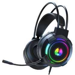 Pelikuulokkeet 7.1 stereosurround-bassokuulokkeet Tietokoneen pelikonsoli, jossa mikrofoni RGB-kuulokkeet Musta