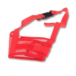 1pc Pet Hund justerbar maske bark bid mesh mund næse rød S