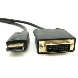 Dercass 6 fod forgyldt Displayport Dp til Dvi-d Mand Dual Link Kabel Adapter 1080p